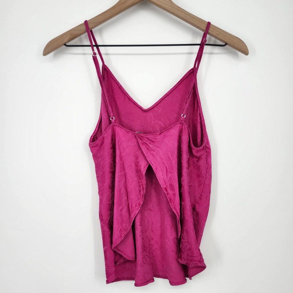 Victoria's Secret Satin Floral Camisole Top Medium Raspberry Pink Coquette - Picture 6 of 7